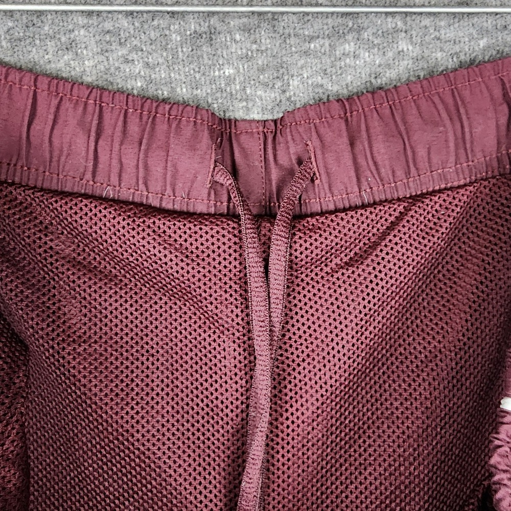 Tek Gear Track Pants Mens 38 Burgundy White Stripe Mesh Lined Athletic Joggers - Picture 6 of 9